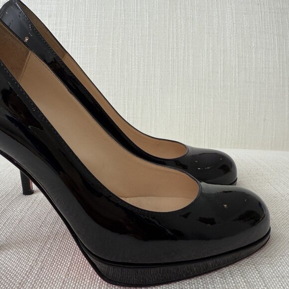 Christian Louboutin New Simple 120 Black Patent Leather Heels - Picture 3 of 15
